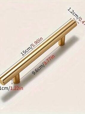 Matte Gold T-Bar Cabinet Pull Handle
